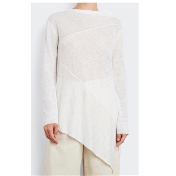 INHABIT asymmetrical grey linen lightweight sweater - Picture 13 of 13